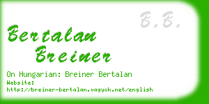 bertalan breiner business card